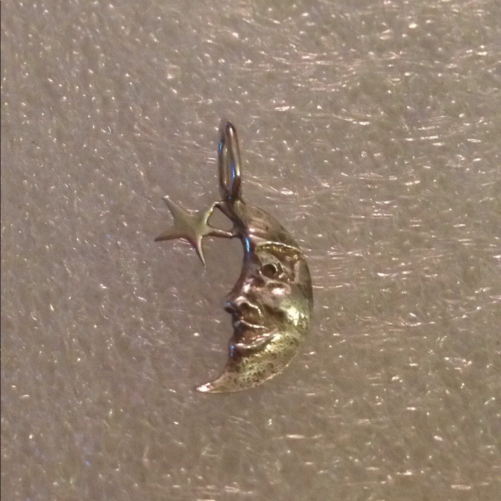 Sterling moon face pendent